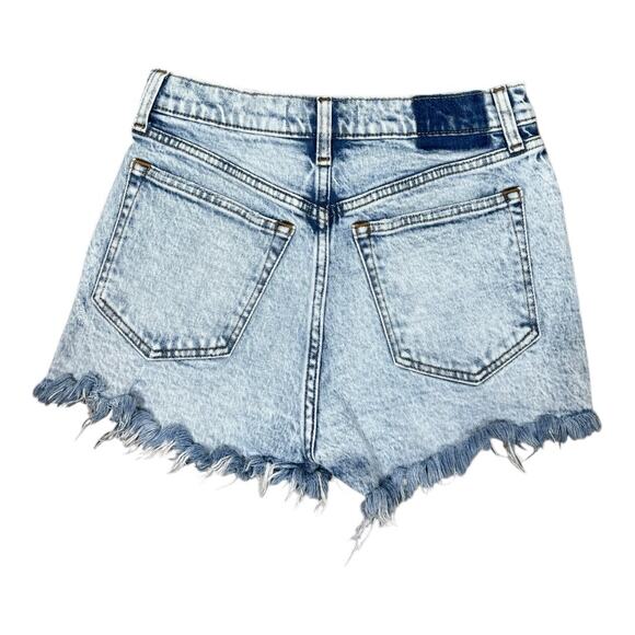 Abercrombie & Fitch The Mom Short High Rise 25 0 Distressed Denim Cutoffs Light - Picture 2 of 6